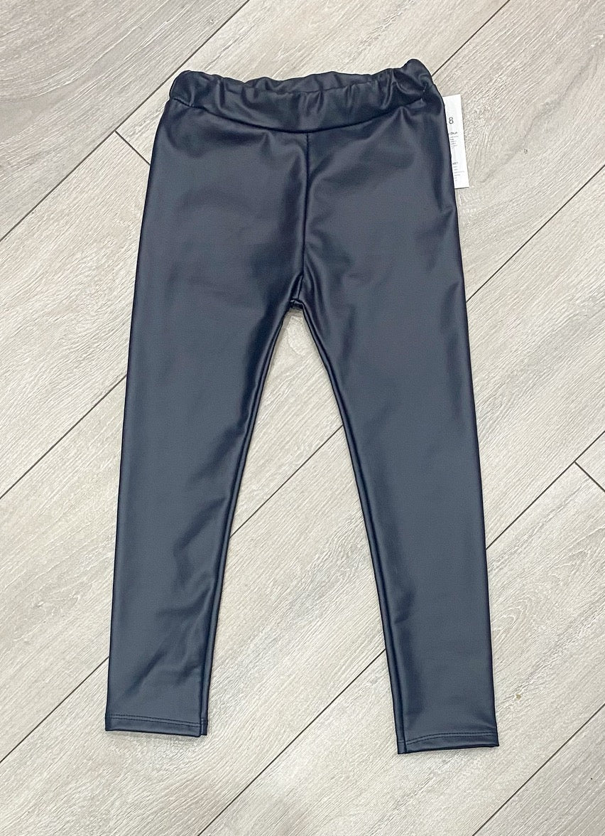 Navy Leather Look Leggings NO EXCHANGE/NO RETURN