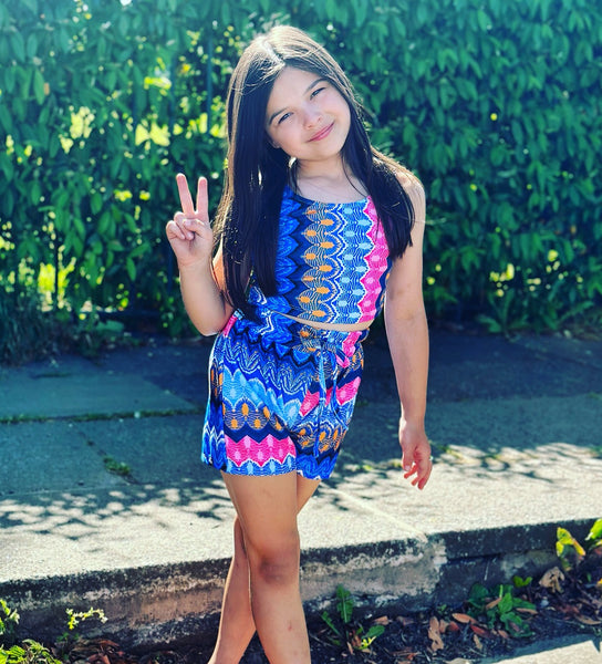 Blue Koami Shorts Set