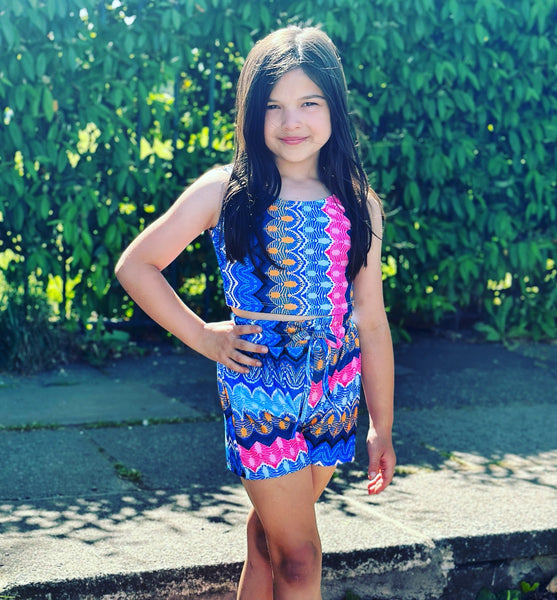 Blue Koami Shorts Set