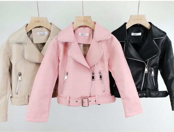 Beige Elysia Faux Leather Jacket NO EXCHANGE/NO RETURN