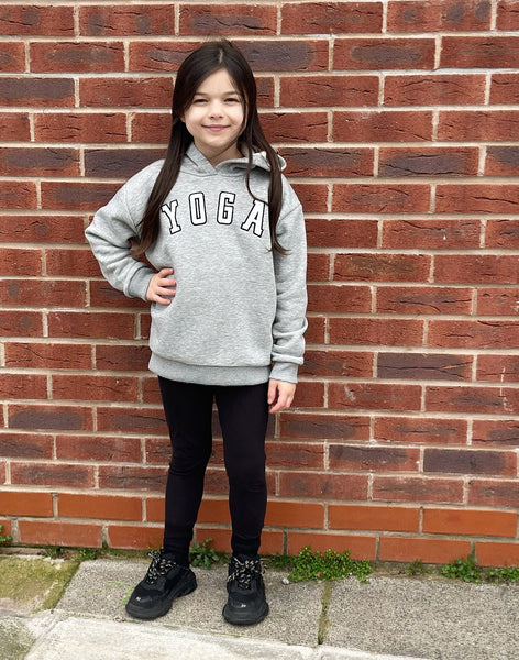 Grey Yoga Hoodie & Leggings Set