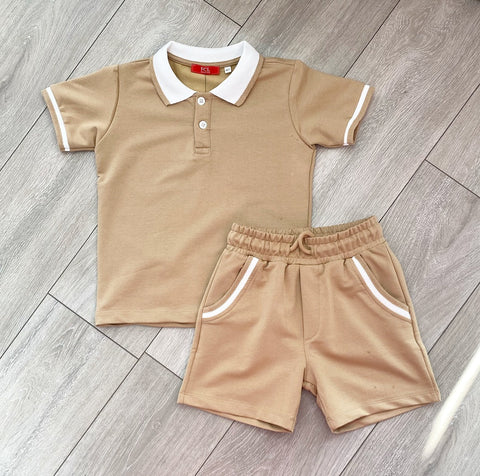 Beige Lucien Shorts Set NO EXCHANGE/NO RETURN
