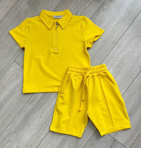 Yellow Brody Shorts Set