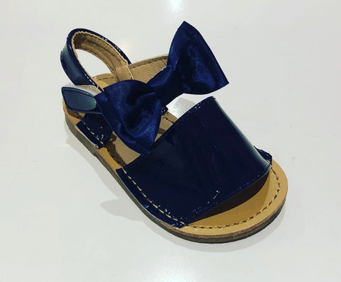 Navy Bow Sandals