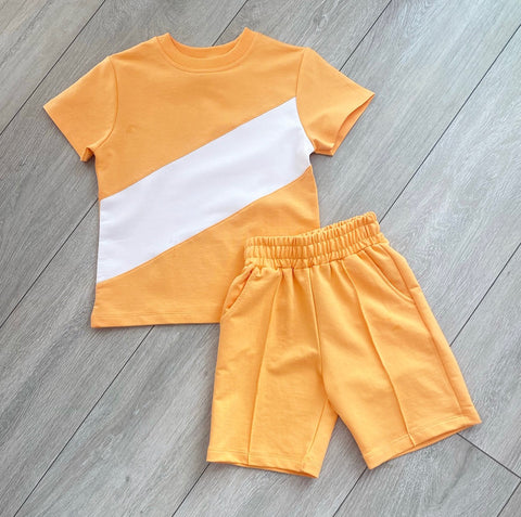 Orange Makson Shorts Set