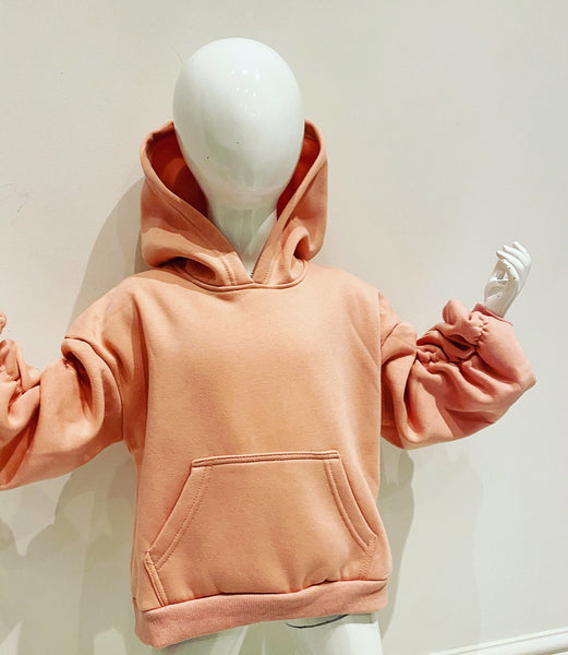 Pink Cece Ruched Sleeve Hoodie