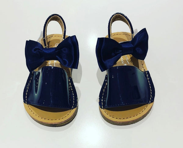 Navy Bow Sandals