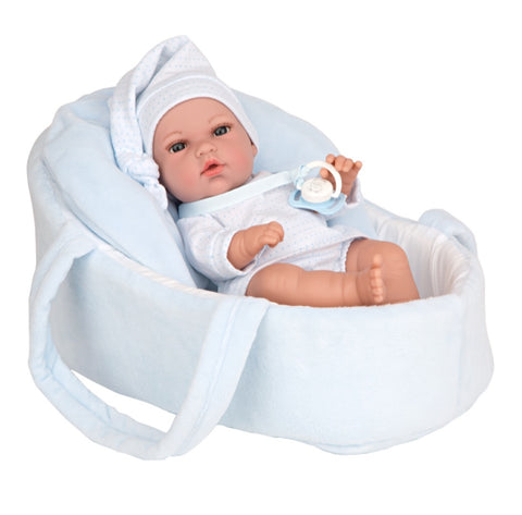 Arias Elegance 60651 Spanish Boy Doll With Carry Cot & Cushion