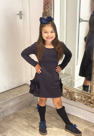 Navy Romilly Bow Dress