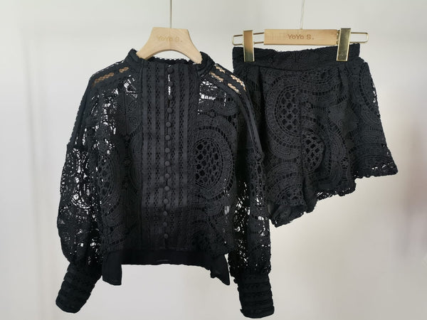 Black Riva Shorts Set