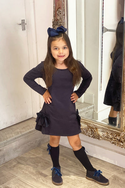 Navy Romilly Bow Dress