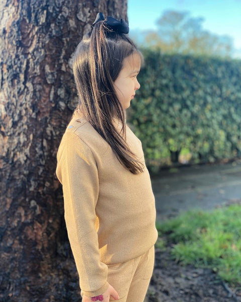 Beige Alani Knitted Leggings Set