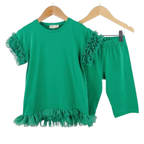 Green Emelina Shorts Set