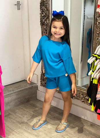 Blue Tamia Shorts Set