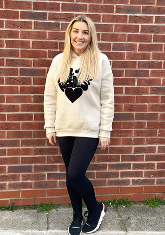 Teenage/Ladies Beige All You Need Is Love Hoodie