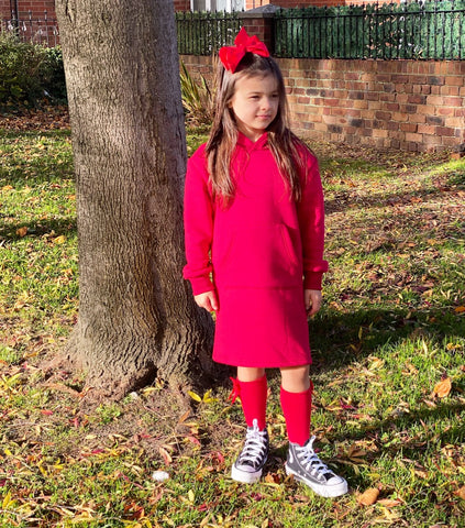 Red Greta Hoodie Dress