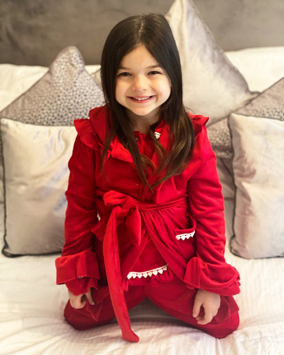 Caramelo Kids - Red Cotton Nightdress Set | Childrensalon Outlet