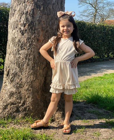 Beige Saphine Shorts Set