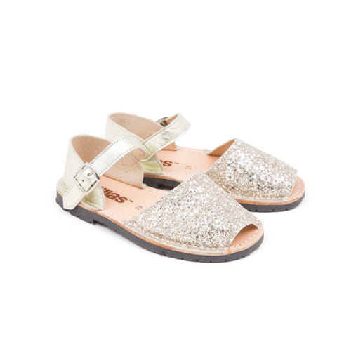 Gold Glitter Spanish Buckle Sandals
