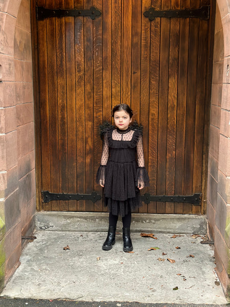 Black Lilia Spotted Dress