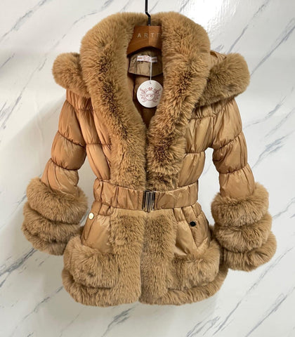 Camel Florencia Hooded Coat