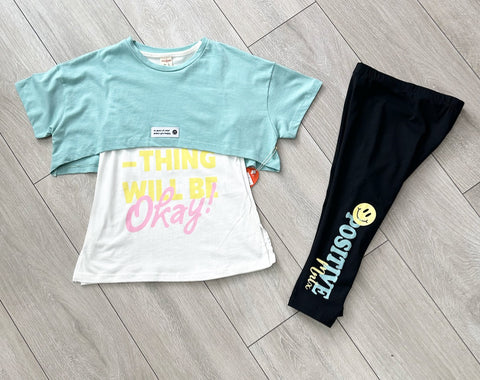 Green Alisa 3 Piece Leggings Set