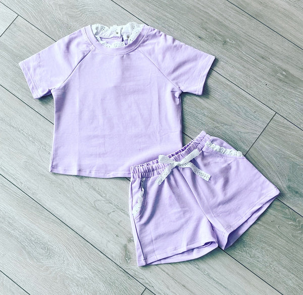 Lilac Arabella Shorts Set NO EXCHANGE/NO RETURN