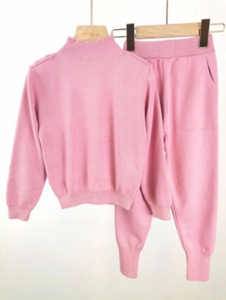 Pink Alani Knitted Leggings Set