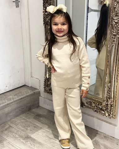 Beige Lavanaya Knitted Pants Set