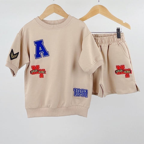 Beige Bellina Shorts Set