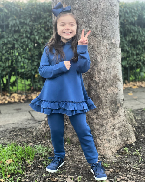 Navy Samara Ruffle Tracksuit