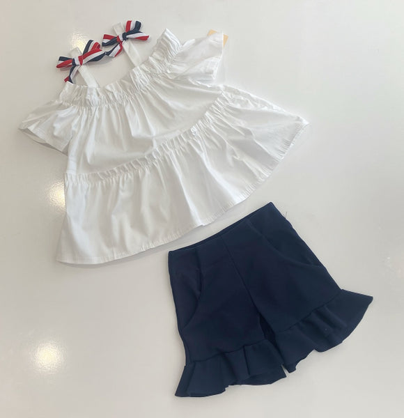 Navy Lizzy Shorts Set