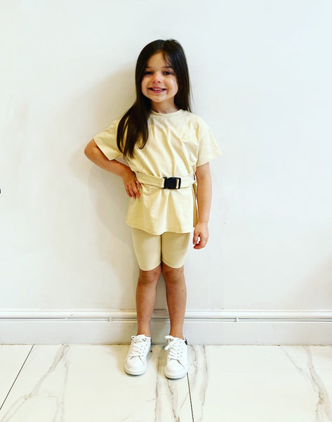 Beige Bronia Shorts Set