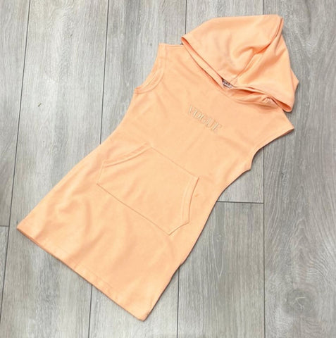 Orange Vogue Hoodie Dress