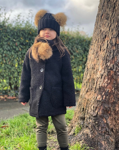 Black Mariene Teddy Coat