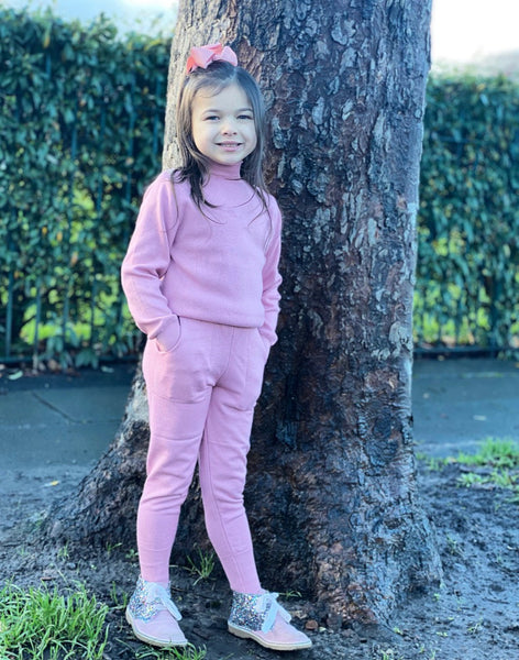 Pink Alani Knitted Leggings Set