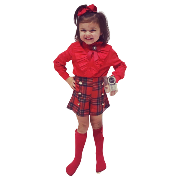 Red Romia Shorts & Shirt Set