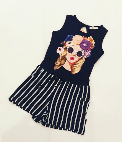 Navy Juana Playsuit