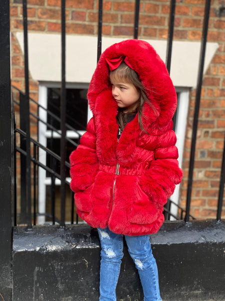 Red Florencia Hooded Coat