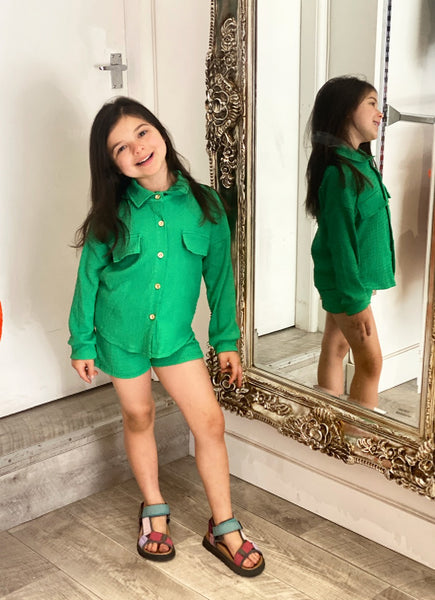 Green Kimora Shorts Set