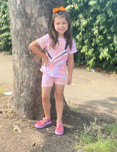 Pink Sienna Shorts Set with Belt Bag