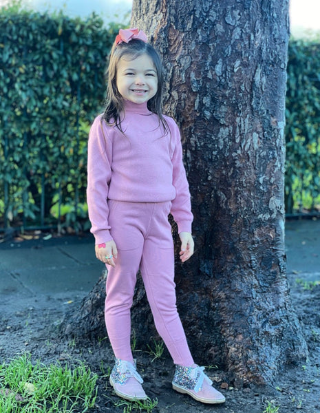 Pink Alani Knitted Leggings Set