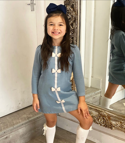 Blue Eloisa Bow Dress