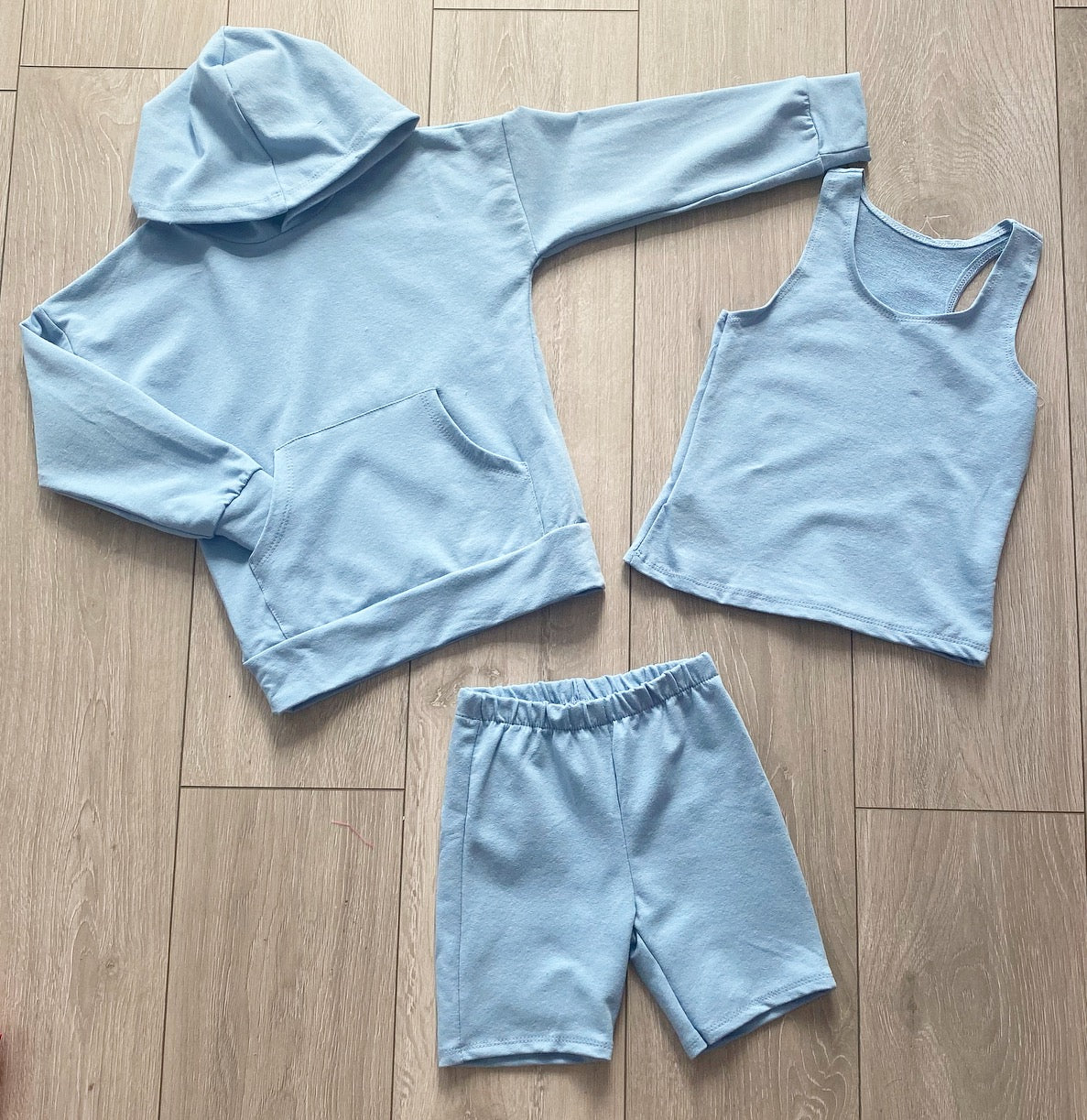 Blue Elmina 3 Piece Shorts Set