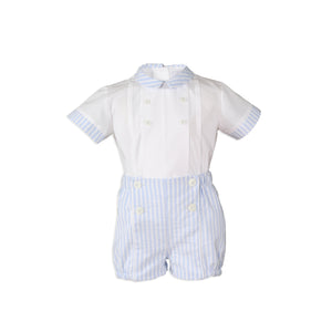 Miranda Baby Boys Blue Striped Shorts Set