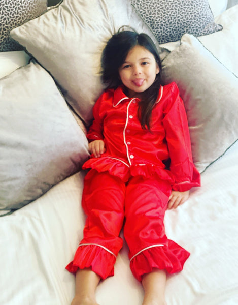 Red Noella Frill Pyjama's