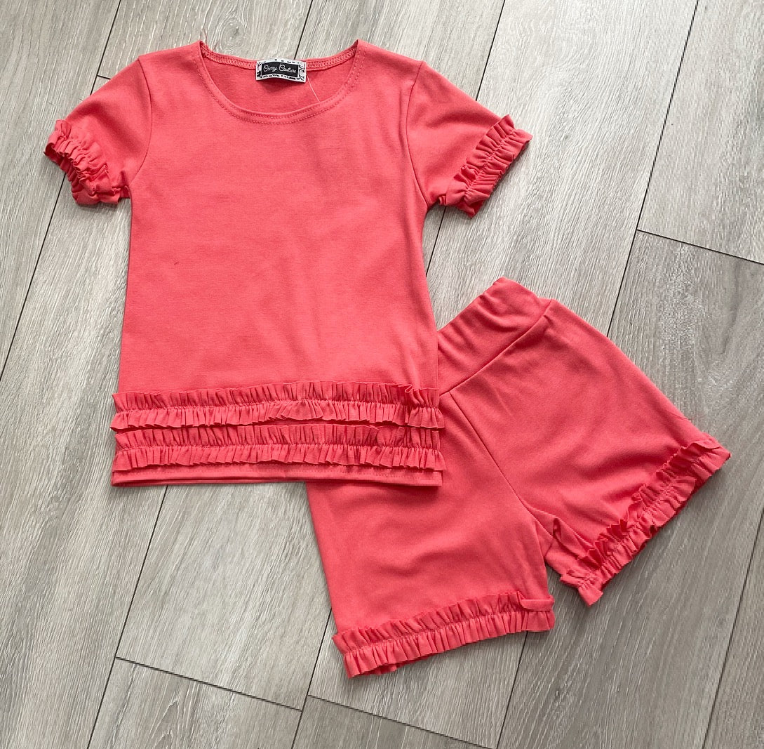 Coral Braya Shorts Set