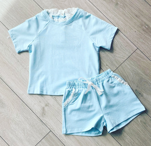 Blue Arabella Shorts Set NO EXCHANGE/NO RETURN