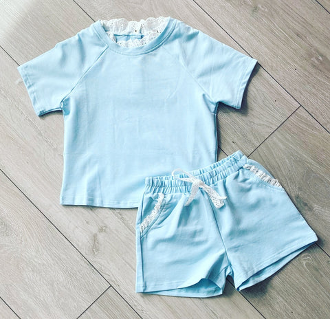 Blue Arabella Shorts Set NO EXCHANGE/NO RETURN