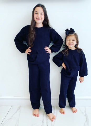 Black Lucia Knitted Style Tracksuit